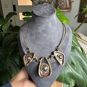 Vintage modernist brass collar